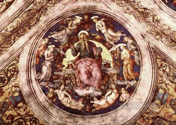 ピエトロ・ペルジーノ Painting - 創造主なる神と天使たちのルネサンス ピエトロ・ペルジーノ